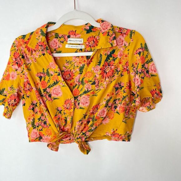 Women's Urban Outfitters Jersey Floral Cropped top sz. XS #FF - Picture 1 of 11